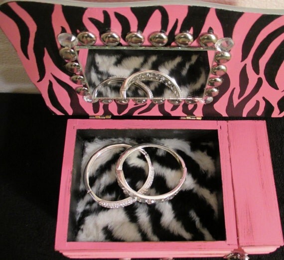 Pink Jewelry Box Funky Chic Decorated by ShabNChicAshleaDLora