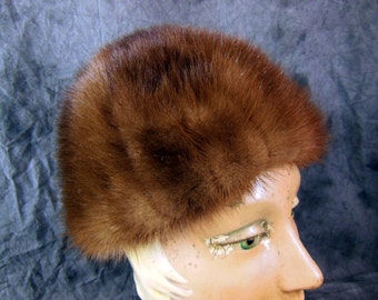 Mink Hat by Marche In Excellent Condition