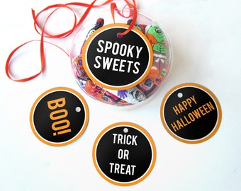 Printable Halloween Tags, Halloween Printables, Instant Download Halloween Favor Tags, Digital Halloween Gift Tags, Halloween Toppers