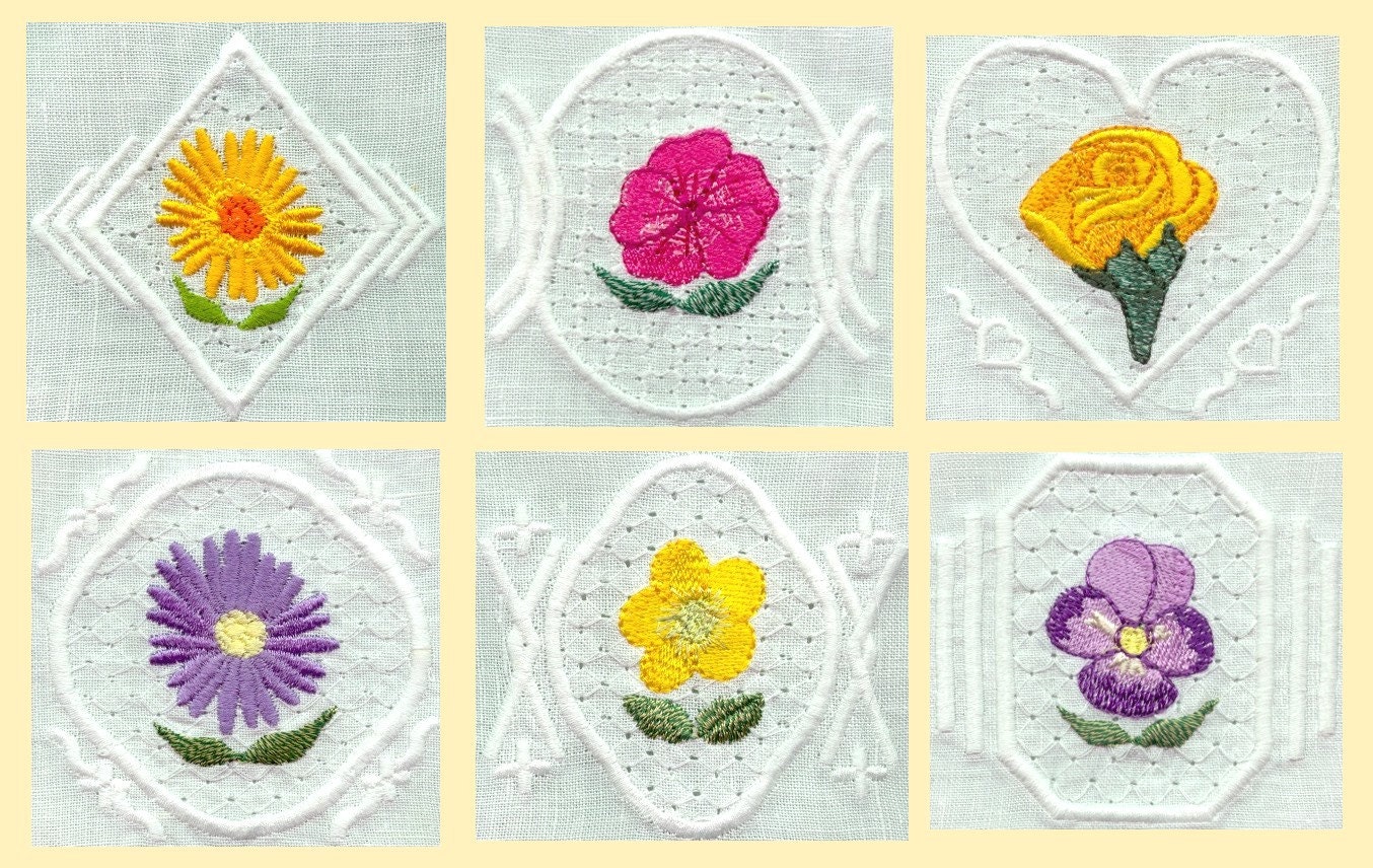 Small Floral Motif Machine Embroidery Designs From SoftSew On Etsy Studio