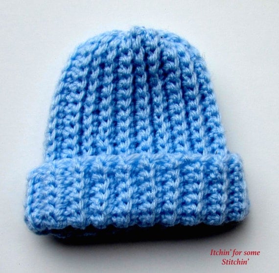 Items similar to Pattern: Basic Crochet Ribbed Baby Beanie ...