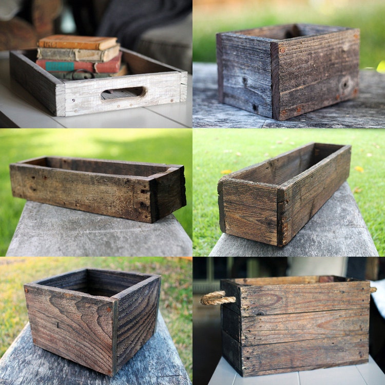 20 Rustic Farm Planters Box Tall Version Shabby Chic by RedOakRoad