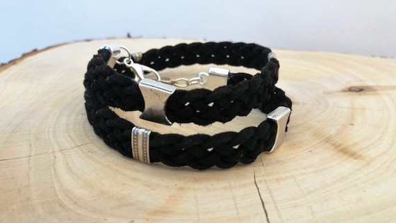 Mens Wrap Bracelet, Men Leather Bracelet, Leather Wrap Wristband, Chunky Wrap Bracelet, Leather Metal Wristband, Adjustable Wrap Bracelet