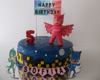 PJ Masks Cake Topper, PJ Masks Fondant Cake Topper