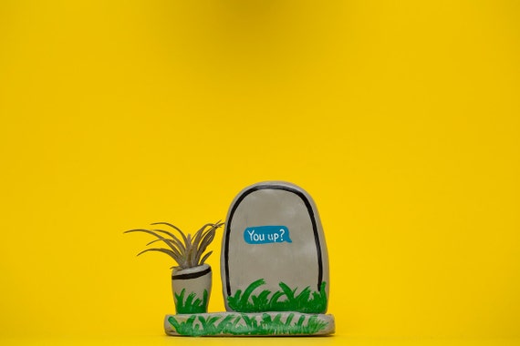 YOU UP? GRAVESTONE planter
