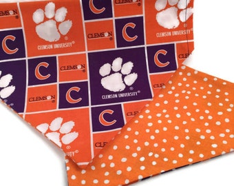 Clemson Tigers Over the Collar Dog Bandana // Clemson University Dog Bandanna // Double Sided Bandana // Reversible Dog Scarf