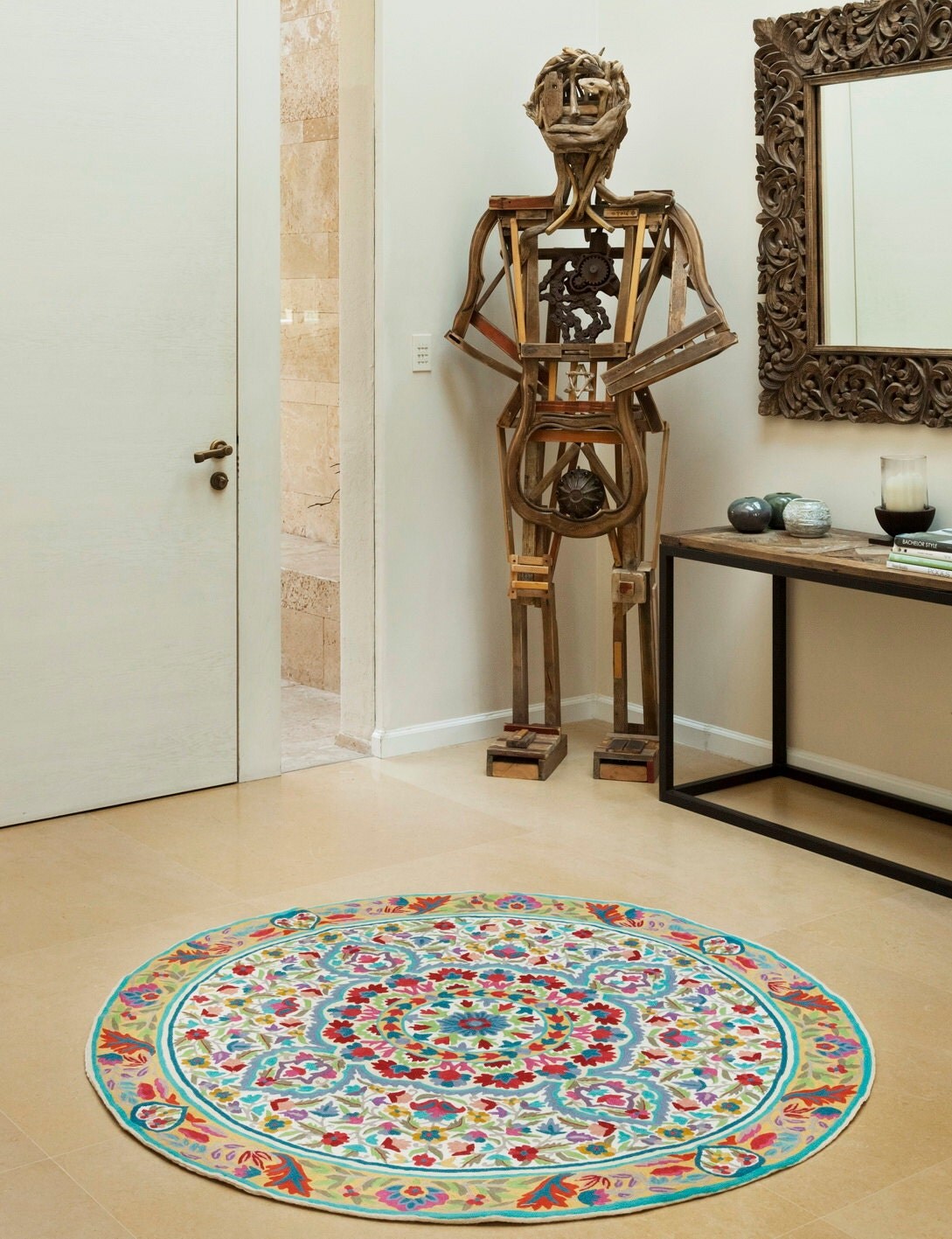 5 ft round Mandala rug floral area rugs cool rugs circular