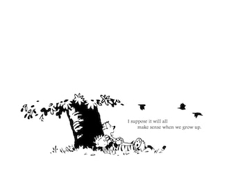 Calvin & Hobbes "When we grow up..." Decal