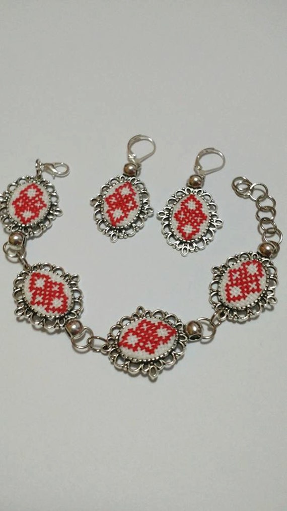 Romanian Folk Jewelry Set by LauraPersic on Etsy