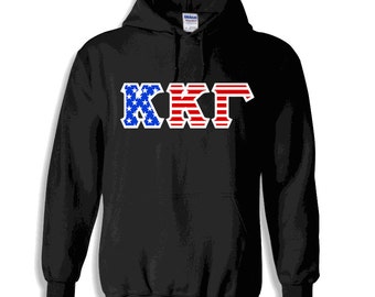 Kappa Kappa Gamma American Flag Twill Hoodie