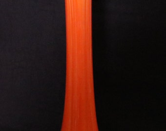 LE Smith Bittersweet Footed Vase With Flutes and Awesome Color