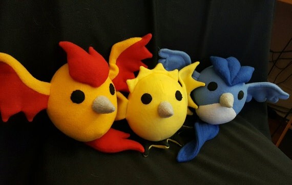 articuno zapdos moltres plush