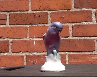 Vintage Ceramic Parakeet / Pretty Budgie Figurine / Parakeet Figure