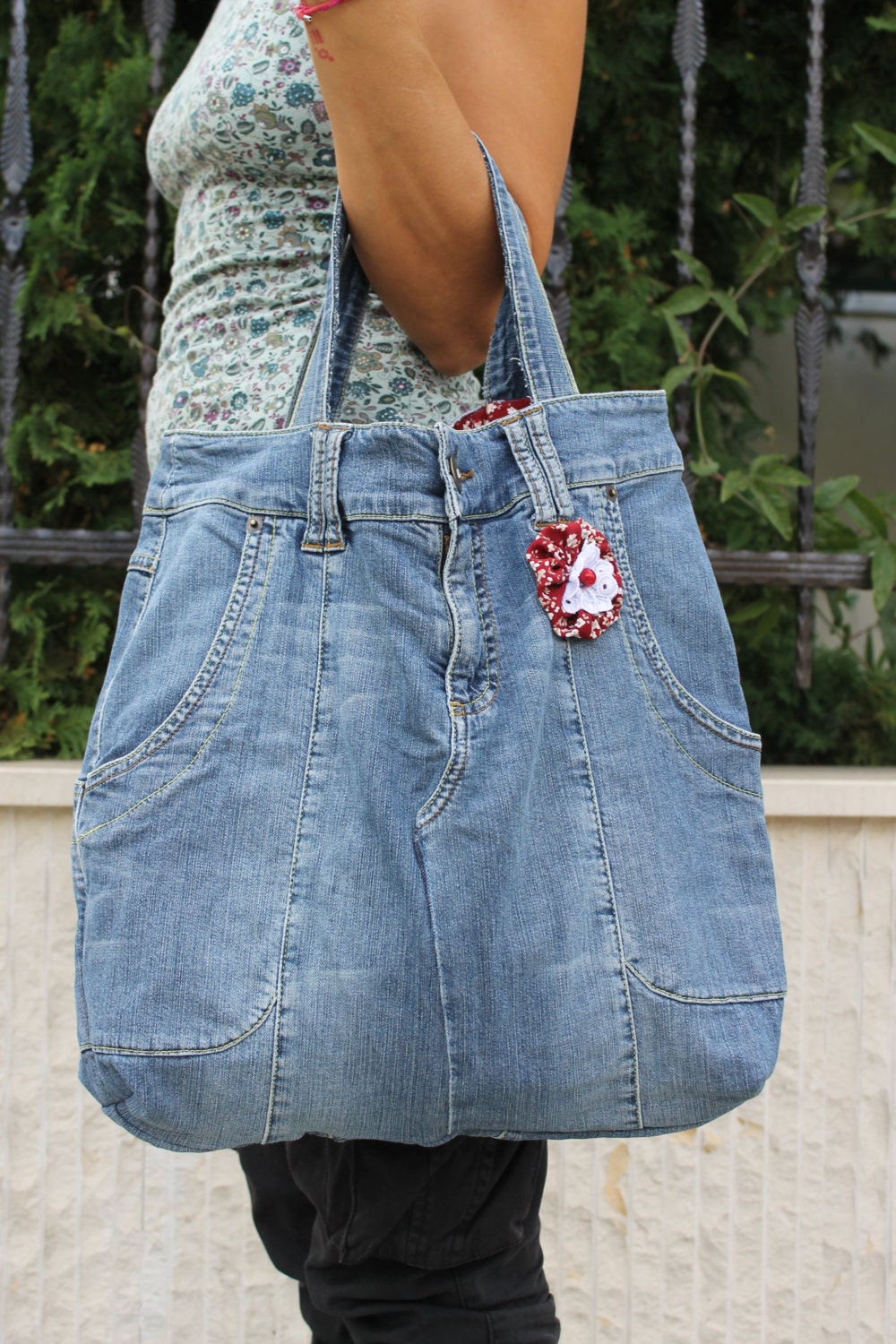 blue jeans bag