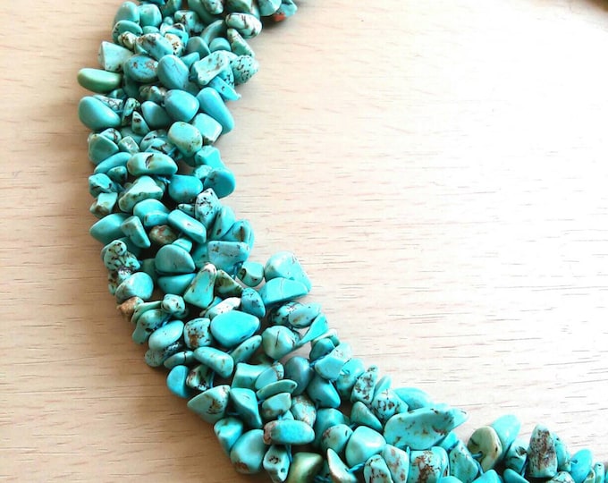 Boho blue stone multistrand necklace/ necklace/ hippie necklace /hippie blue necklace/ bohemian necklace/ boho multistrand necklace