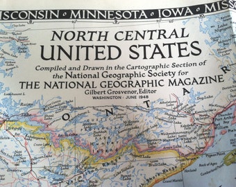 Vintage 1956 National Geographic Map The by