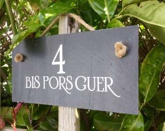 House sign. House number sign. Address plaque. House signage. Slate house sign. Outside sign.Porch sign.
