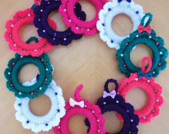 Sale - Reduced in Price. Crocheted Mini Wreaths - UK Seller!