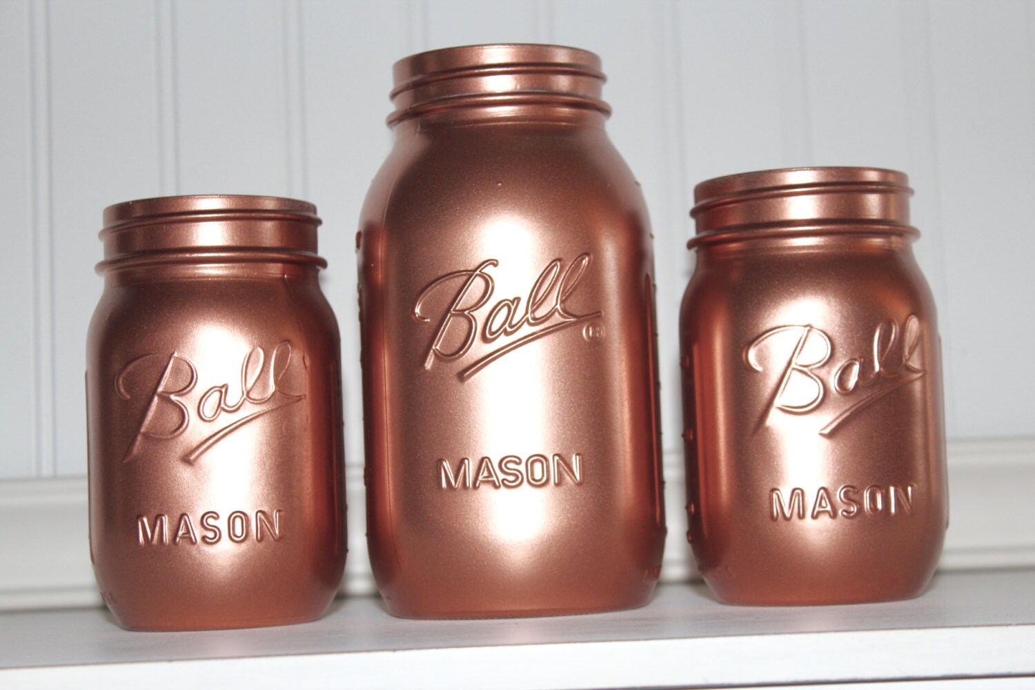 Rose Gold Mason Jars Copper Mason Jar Set Pink by TwoTeaOwls