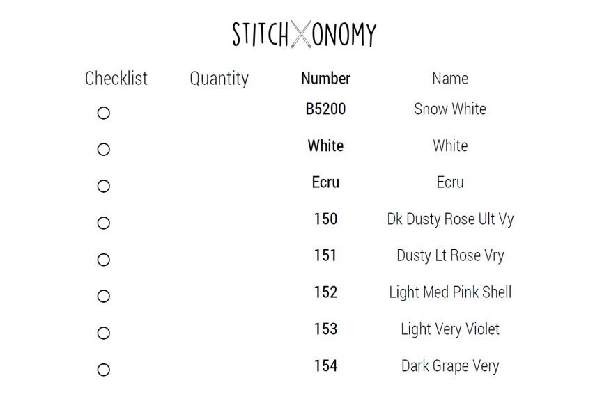 DMC Floss Checklist Editable Embroidery Floss Checklist Thread