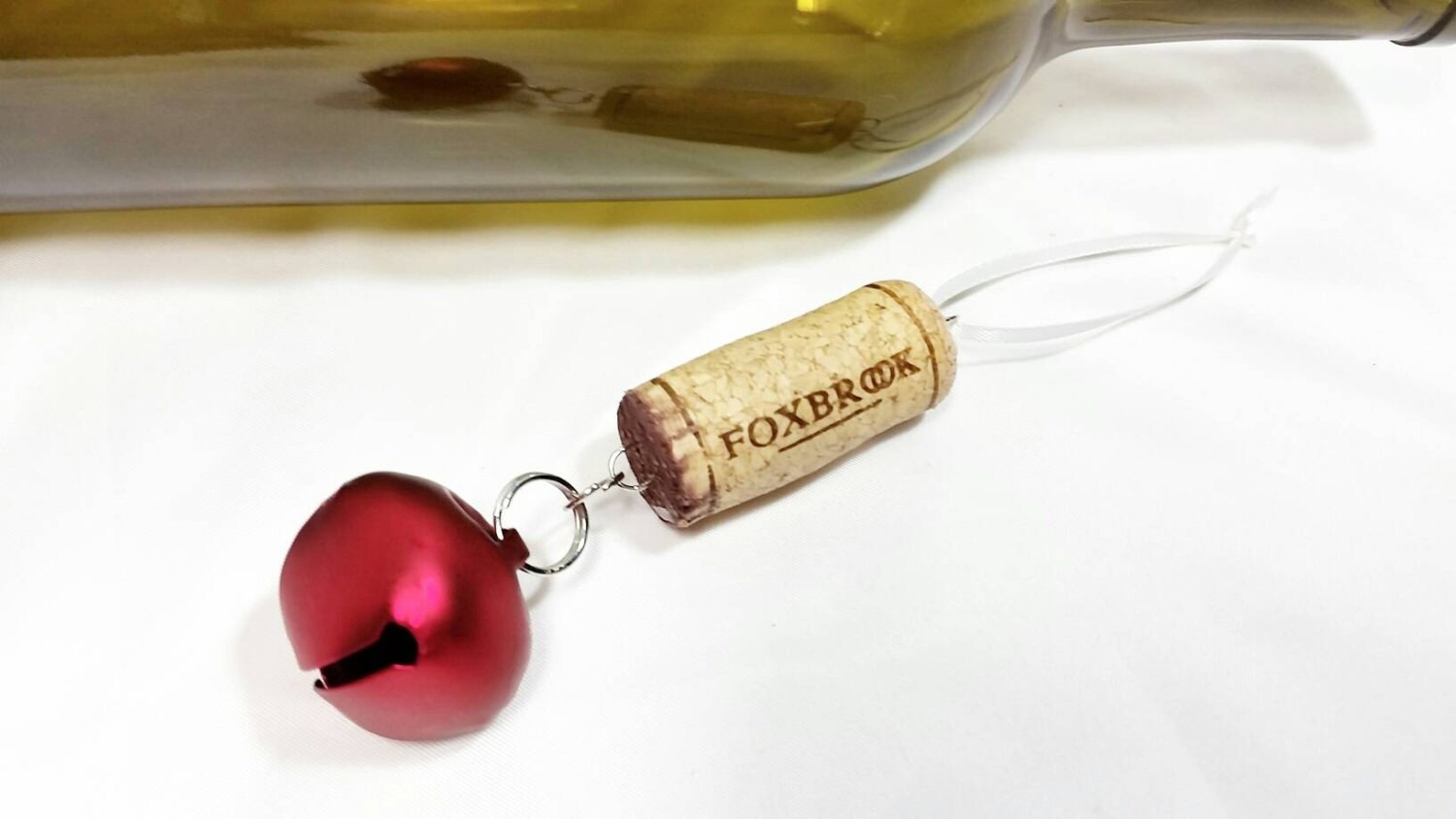 Red Christmas Bell Wine Bottle Cork by VinoCandleCellars on Etsy