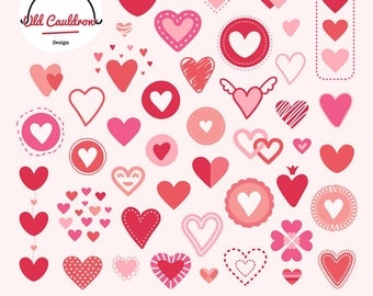 Valentine hearts clipart, hearts clipart, valentines day clipart, love clip art, valentine vector graphics CL018