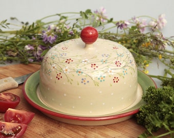 Flowery butter dish
