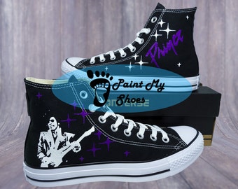 Prince, When Doves Cry, 1999, converse, hand painted shoes, free shipping in the US