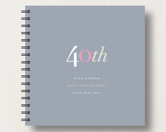 Personalised 40th Birthday Memories Book or Album
