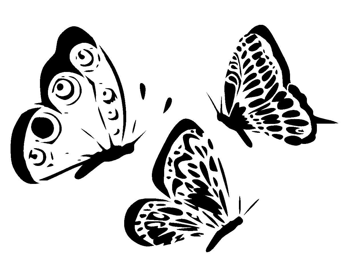 Бабочка боком рисунок