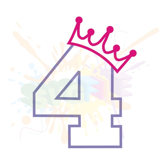 Download 4th Birthday SVG Files for Cutting Four Fourth Cricut Numbers