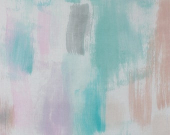Hand painted silk scarf- Lavender rain/ Pastel silk scarf / Abstract silk painting by Dimo/ Luxury gift for women/ Birthday gift for her