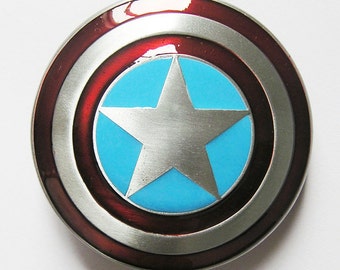Classic Star Captain American Shield Western Belt Buckle