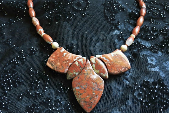Red Jasper Stone Necklace by PeggyLynnCreations on Etsy