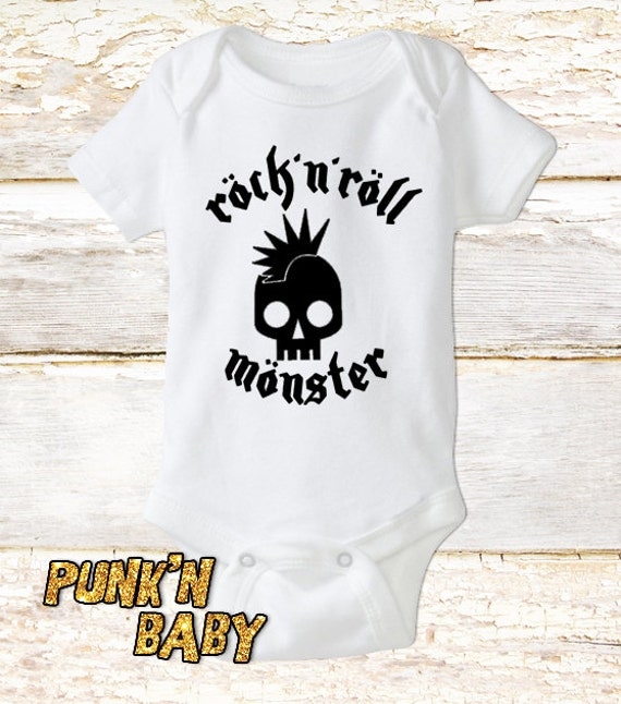 Rock'n Roll Monster onesie Punk Baby Clothes Baby by PunkNBaby