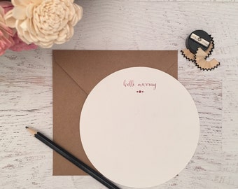 Rose Gold Round Personalized Stationery, Name Stationery, Personalized Stationary, Name Note Cards, Personalized Notecard, Stationary, Rose