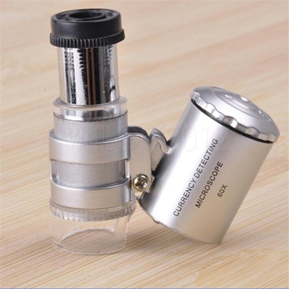 Mini Pocket LED 60X Magnification Microscope Magnifier Loupe