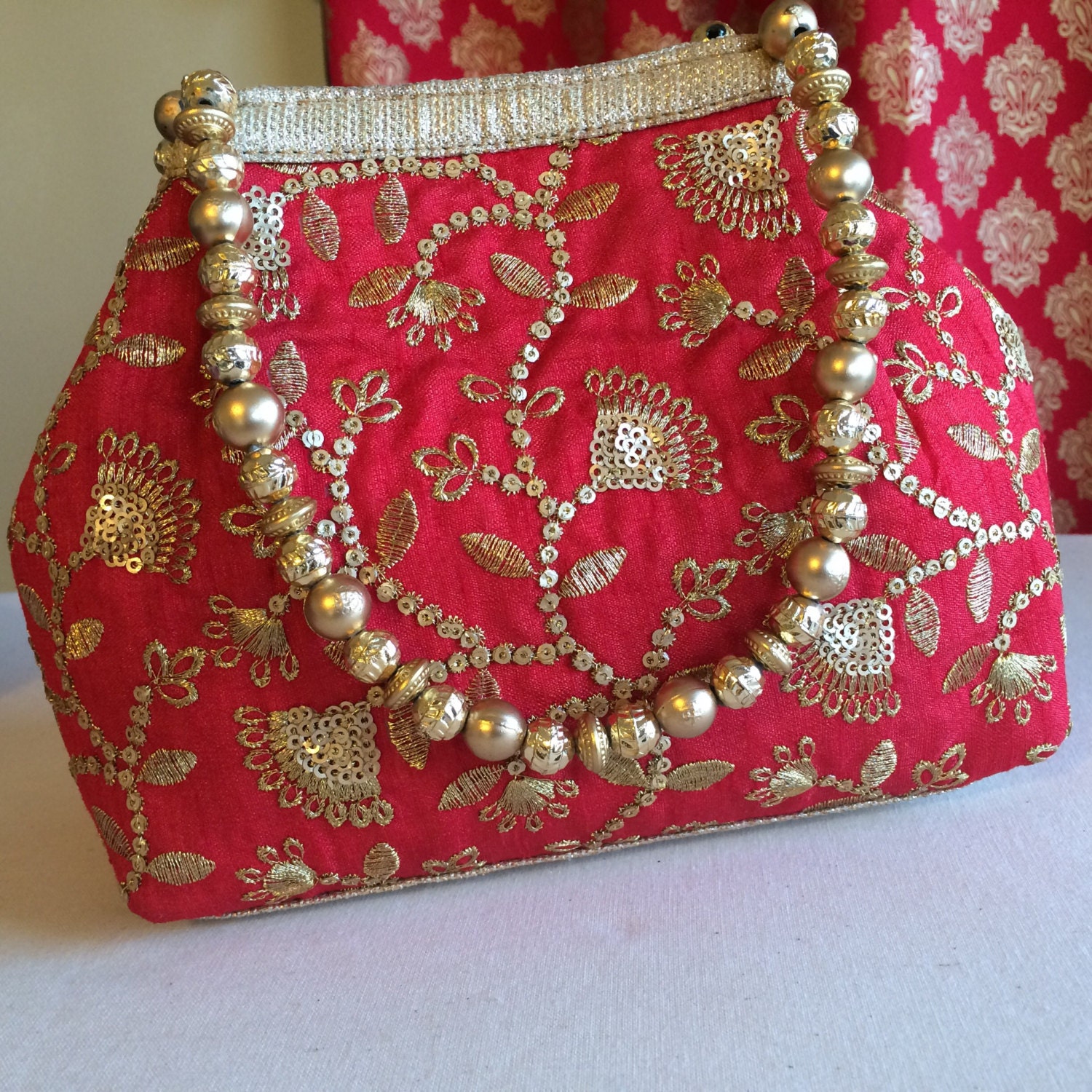 Bohemian design Indian bridal purse clutch bag