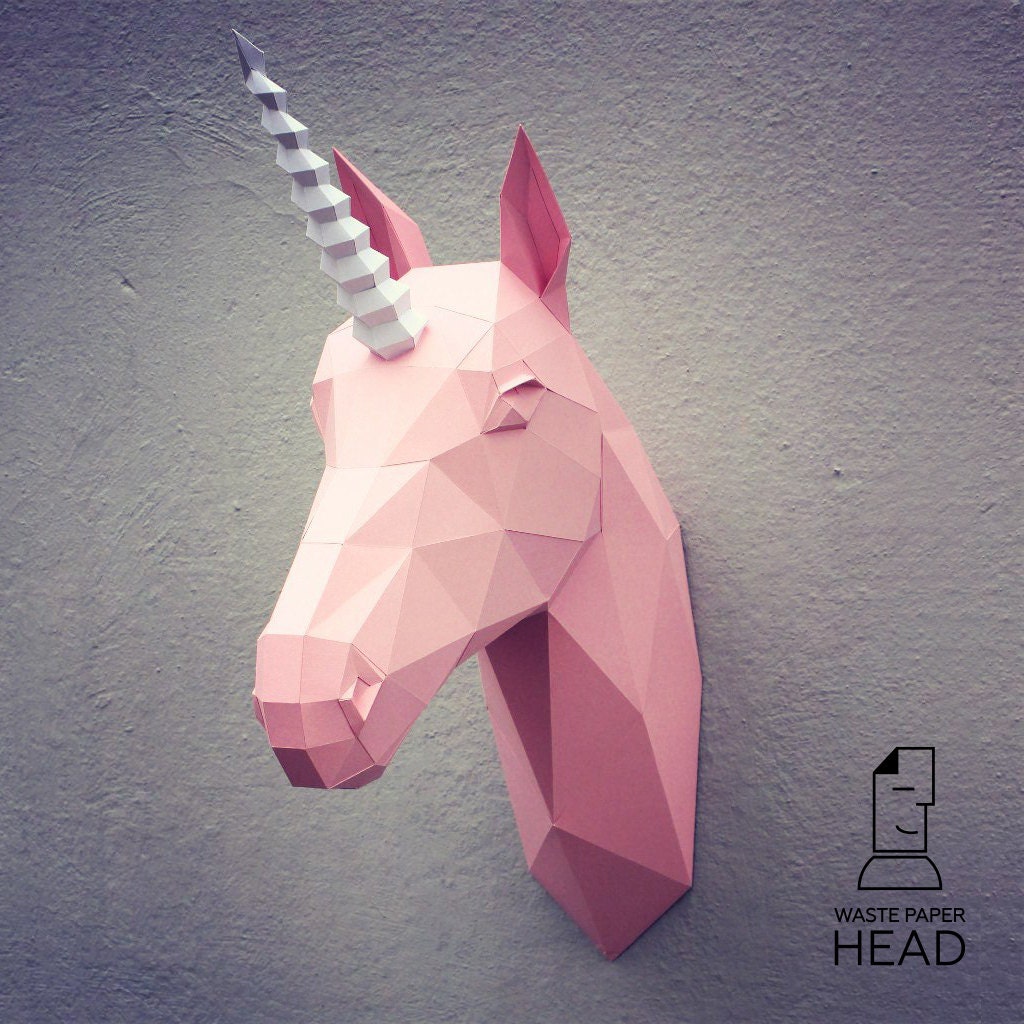 papercraft unicorn head printable diy template