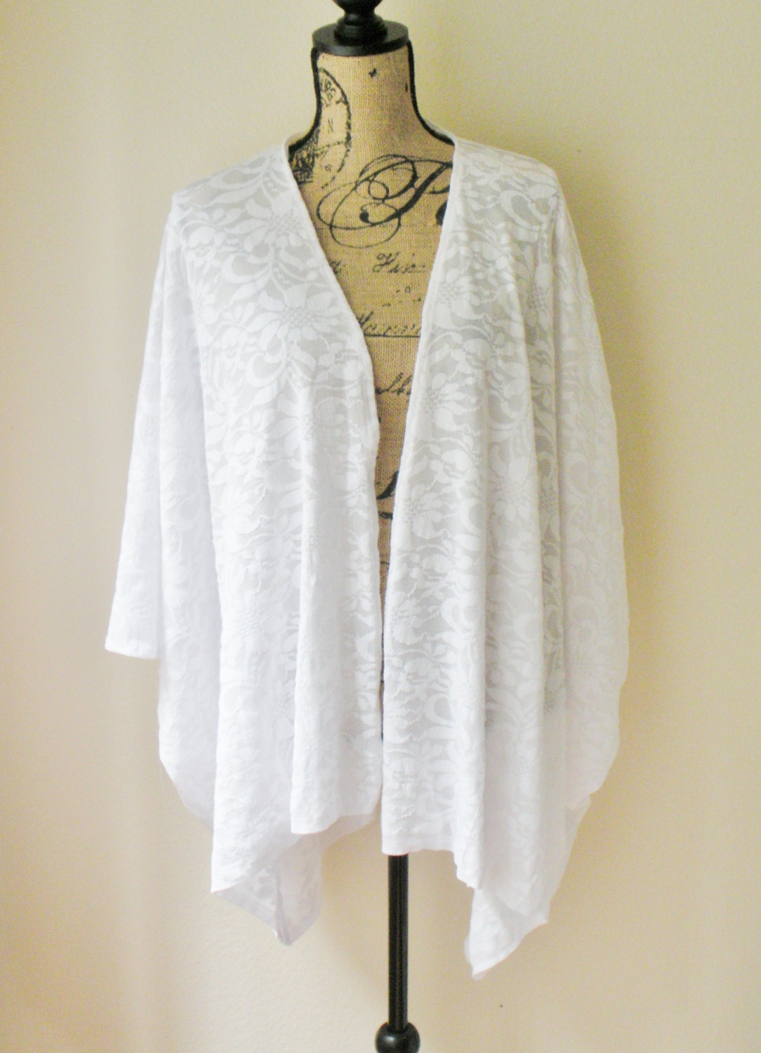 Sale White Lace Kimono Cardigan