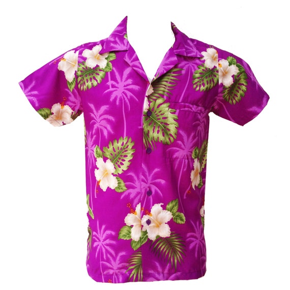 Hawaiian Shirt Purple Hibiscus Tropical Party Shirt