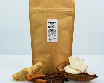 Vegan Coffee Body Scrub - 100% Natural, Cruelty Free, Paraben Free, Handmade, GMO Free