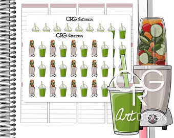 Green Juice / Smoothie Stickers | Planner Erin Condren Plum Planner Filofax Sticker
