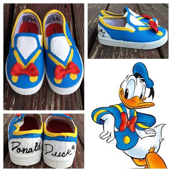 Donald Duck inspired shoes donald suck custom painted shoes