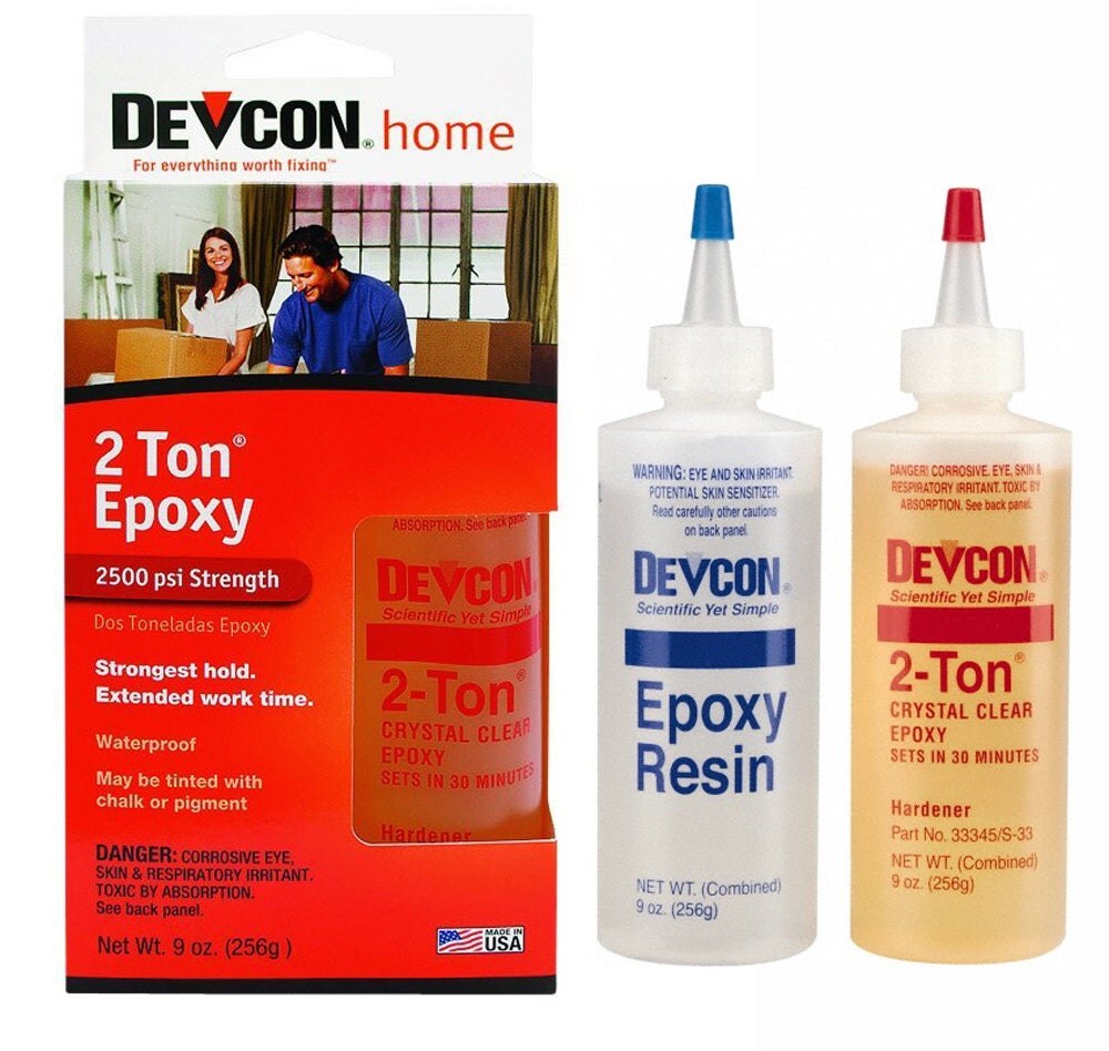 Devcon 2 ton 2 part epoxy {3 boxes} 4.5 oz bottles boxed [256 g] !free