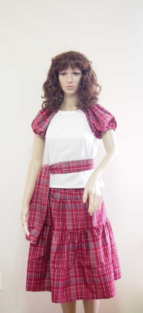 Traditional Jamaican Ladies Bandana Skirt Set by AckeeTreeClothing