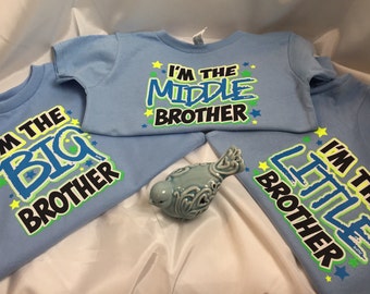 Big, Middle, Little Brothers Shirts (order includes all 3)