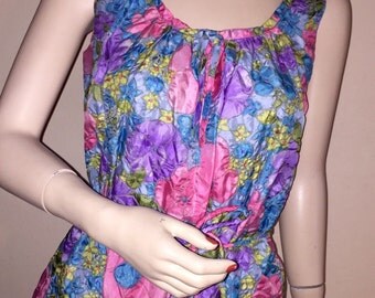 Vintage Floral Textured Nightgown & Robe Set Sz M