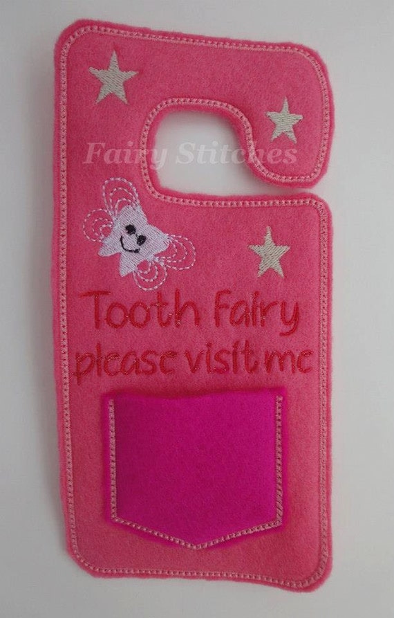 Tooth Fairy Door Hanger with glow in the dark by FairyStitchesUK