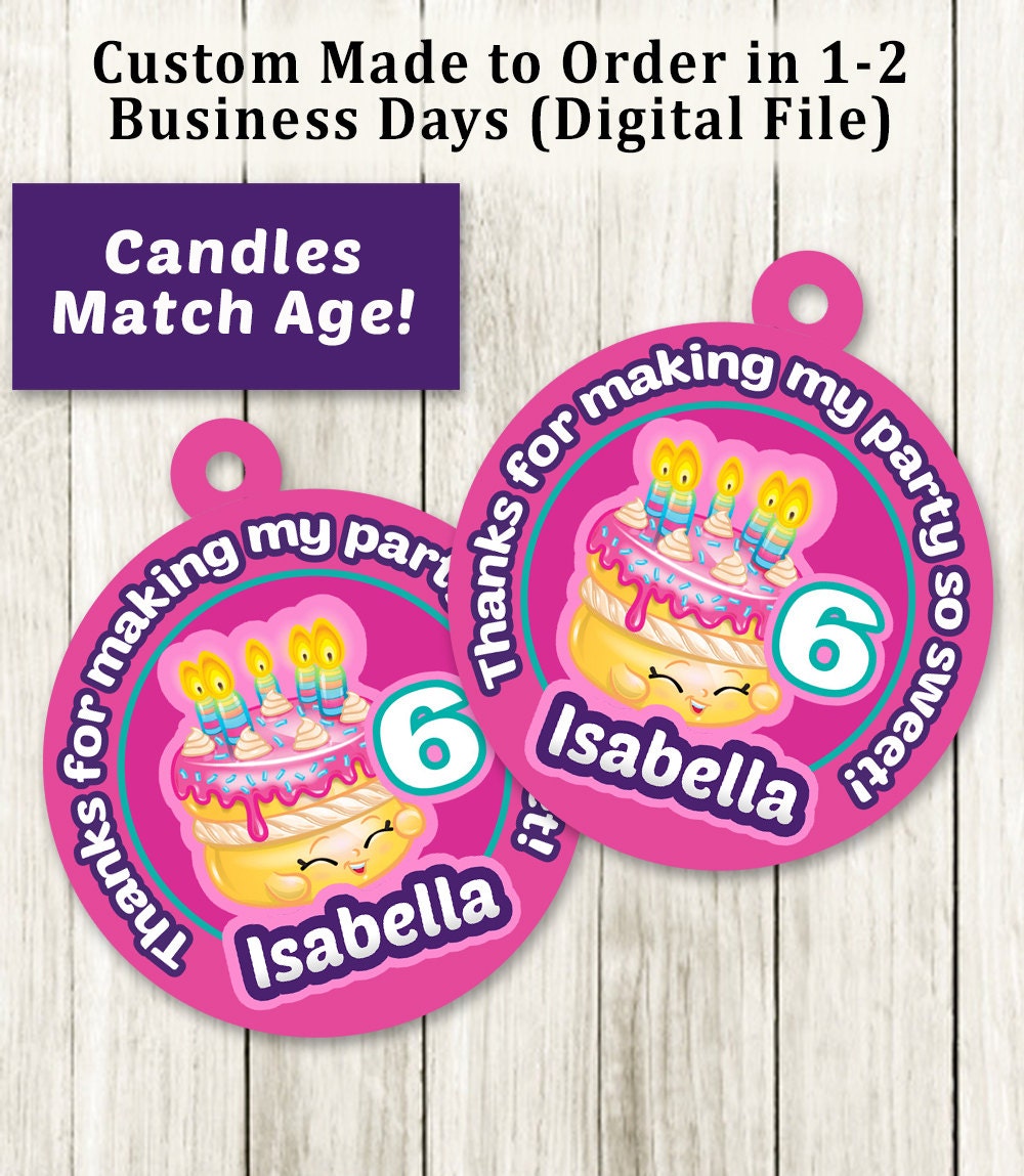 Shopkins favor tag Shopkins Party Shopkins thank you by GoGoPrint